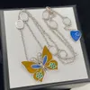 Classic Fashion Butterfly Pendant Necklaces women Flower Necklace Designer Jewelry 18K Plated Jewelry Accessories No Box