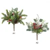 装飾花人工花シミュレーションブランチパインパインコーンボトル森林緑の植物クリスマスハロウィーンリアルな年