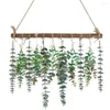 Decoratieve bloemen kunstmatige eucalyptus stengels blad faux takken muur hangende decor planten wit geld kerst bruiloft