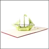 Tebrik Kartları Tebrik Kartları 3D Kart Yelkenli Gemi Noel Doğum Günü Teşekkürler Teşekkürler Valentine QX2E Damla Teslimat 2021 Ev Bahçe Fest Dh0yz