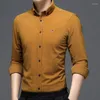 Camisas informales para hombre, chaquetas de Color sólido de pana Vintage para primavera y otoño, estilo nórdico, de lujo, holgadas, de alta calidad, suaves y cómodas para hombre