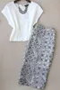 Werkjurken Women Two Piece Outfits Summer Suit damesmode slanke ol temperament klein shirt en hoge taille rok 2 sets