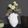 Hjärtform Blomma Vase burkar flaskor harts Torkade behållare vaser Krukor Body Sculpture Desktop Flower Pot Home Decoration Ornament