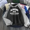 Mens Hoodies Sweatshirts Brand 1983 Middle School Print Hoody Men Raglan Sleeve Sweatshirt Fashion Warm Hooded Winter Fleece Casual Streetwear 220912