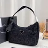 Designer-Taschen, Nylon-Taschen, Damen-Diamant-Handtaschen, hochwertige Glitzer-Leinwandtasche, Hobo-Kristall-Umhängetasche, Damen-Brusttasche, modische Tote-Dame, Pochette