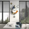 Wandklokken meisd creatieve wandklok moderne bootontwerp thuis interieur horloge decoratie woonkamer zee mew stickers horloge 220909