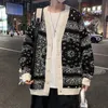 Men s Sweaters Vintage Fashion Japanese Style Cardigan Men Sweater Harajuku Winter Classic Cashew Flowers Loose Knitted Outerwear 220912