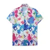 Nya mode Hawaii Floral Print Beach Shirts Men's Designer Silk Bowling Shirt Casual Hawaiian Shirts Men Summer Blus Short Sleeve Loose