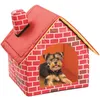 Kennels Pens Portable Pet House Dog Bed Doux Intérieur Petit Moyen Chien Maisons Coussin Chat Lit avec Dessus Amovible Chiot Niche de Couchage Intérieur 220912