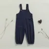 Macacão 1-6y Kids Suspender calça macacão Meninas meninos Roupas de meninas Botão de cor sólida Pants de babador solto Crianças Romper Jumpers 220909