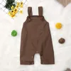 Salopette per neonati Pantaloni con bretelle Salopette Estate Ragazzi per ragazze Vestiti Senza maniche Tasca allentata casual Tute per bambini Pagliaccetto 0-24M 220909