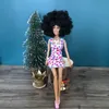 人形30cmアフリカンヴィンテージ服爆発性ヘッド女性の体16サングラス付き茶色の肌女の子のためのクリスマスプレゼント220912