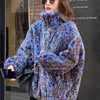 女性の毛皮のフェイクラウタロ冬の特大のカラフルなヒョウ柄のコート女性長袖ジップウォームソフトなふわふわジャケット韓国ファッション220912