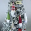 Lote de 5 unidades de adornos de gnomo colgantes de Navidad, decoraciones para árboles de Navidad, muñeco de peluche hecho a mano, decoración de mesa de pared para el hogar XBJK2209