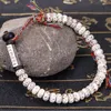Bracelet en bois tressé pour hommes fil de coton bouddhiste tibétain nœuds chanceux Bracelets faits à la main perles de Bodhi naturelles amulette sculptée