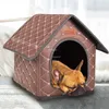 kennels pens Modern Leather Dog Houses Four Seasons Universal Closed Warm Kennel Simple Creative Home Small and Medium Dog Supplies Dog Bed 220912