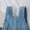 Salopette bébé fille garçon denim salopette shorts poche infantile enfant en bas âge jean jarretelles shorts enfant salopette courte été bébé vêtements 1-7 ans 220909