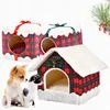 kennels pens Winter Warm Dog Houses Four Seasons Universal Christmas Cat Delivery Room Creative Dog Bed Removable and Washable Puppy Kennel 220912