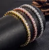 Bracelets de liaison 4,0 mm 5,0 mm D Color Pass Diamond grc GRC Round Coup Gold plaqué 925 Bracelet de tennis Moisanite en argent pour femmes