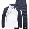 Men's Tracksuits Sportswear 2022 Youth Set Spring Autumn Men 2 Piece Sporting Suit Jacket Pant Sweatsuit Size 5XL