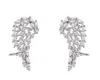 Stud Wing oorbellen voor vrouwen AAA White Cubic Zirconia Brilliant Female Accessories Party Statement Sieraden Gift