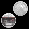الهدية الخمسين الذكرى السنوية لقمر القمر للعملة التذكارية للعملة المعدنية ملونة هدية قابلة للتحصيل Apollo 11 Silver