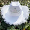 Couronne de plumes blanches Western Cowboy Hat Festive Ball Party Show Hat