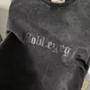 Herrtröjor amerikanska tvättade svarta high street tröja mäns kvinnors tunga vikt loss hip hop crew nacke tröja
