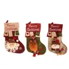 Dekoracje świąteczne pończochy skarpetki Snowman jeleń wiszące ozdoby drzew świątecznych na domowe torby prezentowe 220912