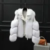 Women's Fur Faux Fashionable warm short fur coat and sheepskin leather full motorcycle jacket luxury women's winter 220912