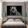 Toile peinture abstraite noir et blanc Lion Animal sauvage affiches et impressions moderne mur Art photo salon Cuadros décor