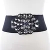 Bälten Rhinestone Elegant Ladies Belt Western Fashion Crystal Woman midja formad elastisk bälte för kjolklänning BL231