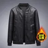 Herren Leder Kunstleder 8XL Männer Casual Motorradjacke Männer Mode Biker Lederjacke Männliche Stickerei Bombermantel Winter Fleece Pu Mantel 220912