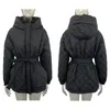 Parkas pour femmes Fandy Lokar lâche décontracté à capuche Parkas femmes mode épais manteaux femmes élégant cravate ceinture Arygle coton vestes femme dames 220909