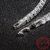 リンクブレスレット 4 ミリメートルテニスブレスレットネックレス女性のための 925 スターリングシルバー D VVS1 ラボダイヤモンド宝石ジュエリー