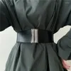 Cinture Donna Moda Gemma acrilica nera Fibbia vintage Fascia elastica larga Cintura elastica in vita Incredibile cinturino da donna per il vestito
