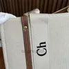 Bolsos de diseñador Calidad Hight Woody Totes Canvas Beach Bag marrón negro raya Vintage Hombro Crossbody Bolsos Bolsos de lujo para mujer 2023