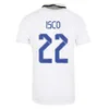 21 22 HAZARD BENZEMA Maillots de football pour hommes 22 23 MODRIC MARIANO KROOS ISCO ASENSIO MARCELO BALE Domicile Blanc Extérieur 3e Maillots de football