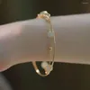 Pulseira 2022 Jade Metal Pulseira de camada dupla para mulheres Bracelets de jóias retrô simples e antigas