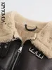 Kadın Kürk Faux Kpytomoa Kadın Moda Kalın Sıcak Shearling Ceket Ceket Vintage Uzun Kollu Kemer Yem Kadın Dış Giyim Şık Tops 220912