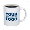 Muggar 1pc vit cup Anpassad din po -logotext till vänner och familj Creative Gift 11 oz mugg reklamkaffe keramik