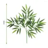 Decorative Flowers 12pcs DIY Artificial Plastic Bamboo Leaves Branches Home Plants Simulation Office Art Garden Supplies Decorations