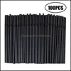Dricker STS 100st/Set Black Cocktail Plastic St for Birthday Event Wedding Home Supplies Decorative Party