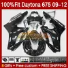 Carénages complets OEM pour Daytona 675 675R 2009 2010 2011 2012 Corps 150No.70 Daytona675 2009-2012 Carrosserie Daytona 675 R 09 10 11 12 Moule à injection Carénage stock noir