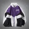 Męskie kurtki ponadzakręcowe Męki Patchwork Baseball Jackets Spring Autumn Harajuku List wydrukowany Casual Thin Zipper College Style Coats 220912