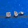 Stud Real 0.4 4 Carat Moissanite Stud Earrings for Women Men Solid 925 Sterling Silver Round Diamond Earrings Fine Jewelry