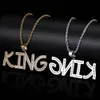Hip-Hop-Anhänger Halsketten A-Z benutzerdefinierte Name Bling Bubble Letters Simuliertes Diamond Charm Gift
