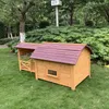 犬小屋の屋外中庭ソリッドウッドドッグハウス防水デザイン子犬犬小屋雨プルーフ小型犬ケージラグジュアリーペットヴィラ220912