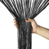 Curtain 100x200cm Shiny Tassel-Line Living Room String Blackout Window Door Divider Drape Valance Home Decor