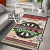 Mattor Darts Player Lover Custom Name Club Area Rug 3D ￶ver hela tryckta rummattmattor Anti -slip stora mattor Hemdekoration -1